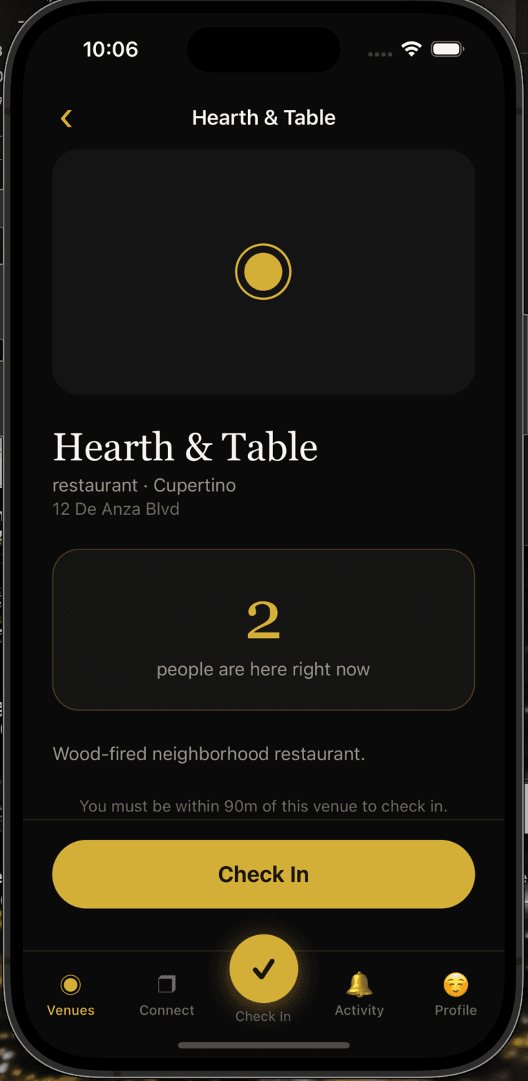 Arrive, and check in.
